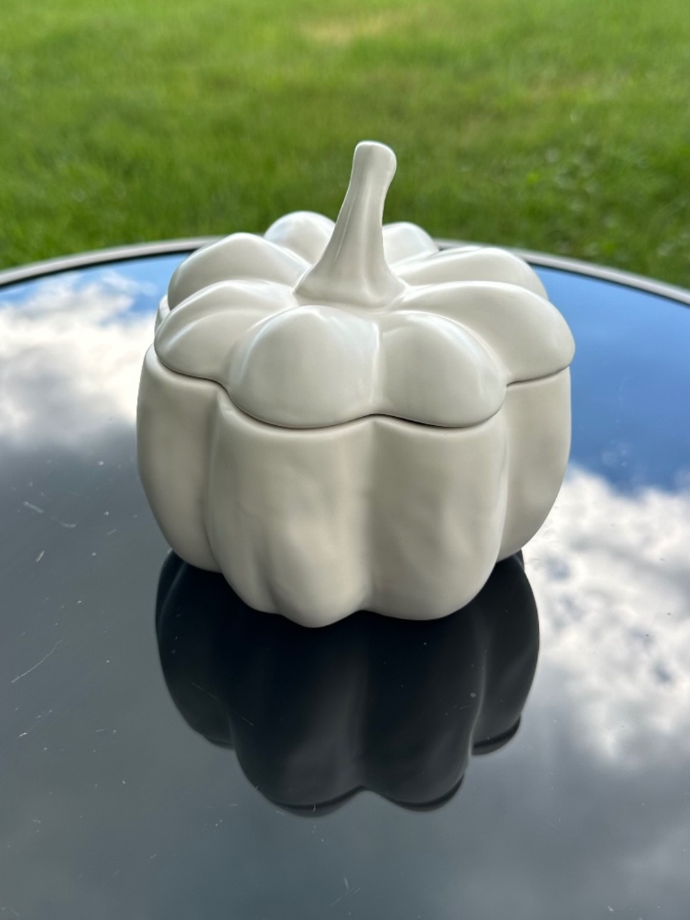 Stoneware Lidded Pumpkin Bowl